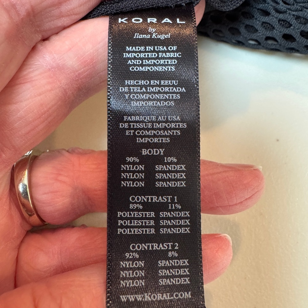 Koral Sofia Mesh Long Sleeve Top Dark Navy Athletic Pullover Size Large Made in - Picture 5 of 15